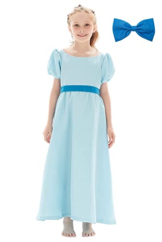 Disfraz infantil azul vestido princesa verano miniatura 3