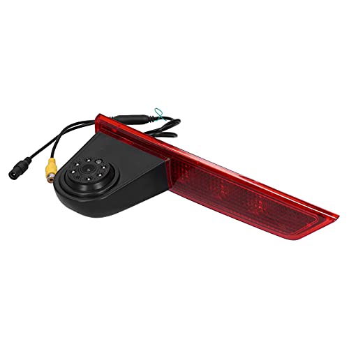 Rear View Camera, ABS red 3rd brake light rear view camera night vision reversing camera third brake light reversing assistant IP68 waterproof suitable for Transit Custom 2015-On auto