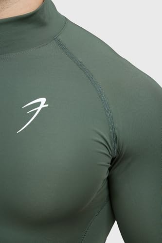 Image of Men Full Sleeves Slim Fit Compression High Neck Sports and Gym Tshirt