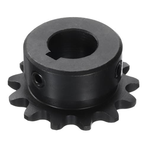 Image of uxcell #35 Chain Roller Sprocket B Type, 5 /8 inch Bore 13 Tooth Single Strand Chain Sprocket, Carbon Steel, Keyway with Set Screws