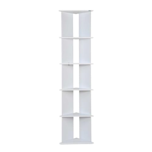 Image of Nilkamal Wales Wooden Book Case | Book Shelf with 5 Open Shelves | Engineered Wood| Multipurpose Storage Organizer | for Living Room, Office, Library | White | DIY(Do It Yourself)