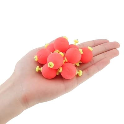 10pcs EVA Foam Fishing Floats Foam Fishing Bobbers, Fishing Bobbers Snap-On Push Button Round Floats, Bobbers Floats Foam Set Fishing Bobber (0.98 inch)