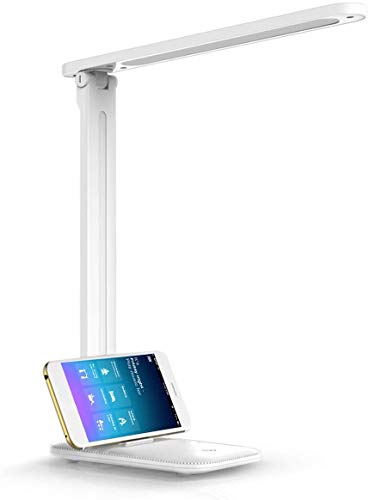 Preisvergleich Produktbild LKESBO Schreibtischlampe LED Büro Dimmbare Tischleuchte Tischlampe Augenschutz mit Touch-Steuerung USB-Anschluss 4W 3 Helligkeitsstufen, 3 Farbmodi für Helles Zuhause Lesen Studieren