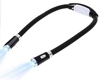 Neck Reading Light Book Light for Reading in Bed 4 LED 3 Modes Neck Reading Lamp Hands Free Flexible Torch for Readers U-Shaped LED for Bookworms Camping Repairing Craft Knitting, Black (DV0124)