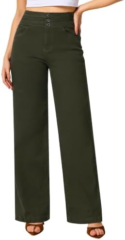 roswear Women's Wide Leg Jeans Casual High Waisted Stretch B...