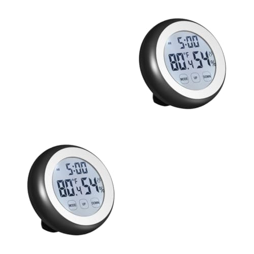 BESPORTBLE 2pcs Thermometer Hygrometer Touch Screen Digital Display Detector
