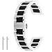 Ceramic Watch Band Quick Release 20mm 22mm Watch Strap Deployment Clasp Watch Bracelet for Women Men Black White
