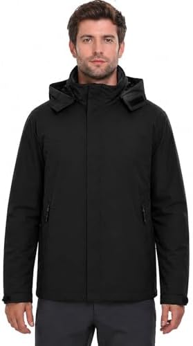 Modvibe Regenjacke Herren Wasserdicht Atmungsaktiv Regenmantel Herren Wasserdicht Outdoorjacke Windbreaker mit Abnehmbarer Kapuze Leichte Regenjacke Herren für Wandern Reisen