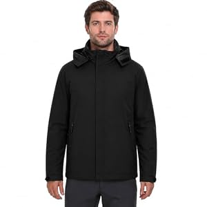 Modvibe Regenjacke Herren Wasserdicht Atmungsaktiv Regenmantel Herren Wasserdicht Outdoorjacke Windbreaker mit Abnehmbarer Kapuze Leichte Regenjacke Herren für Wandern Reisen