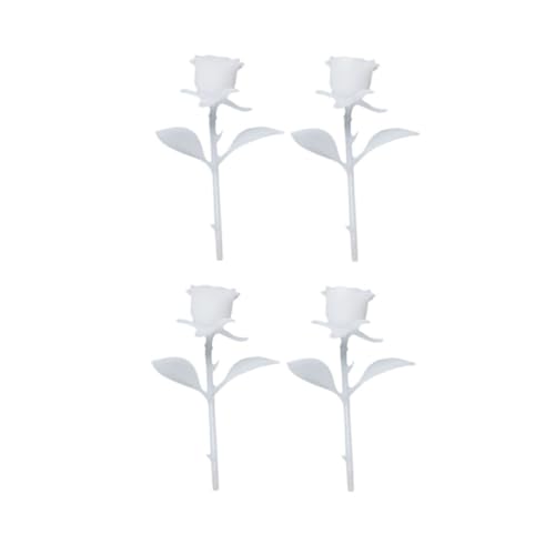 Amosfun 4pcs Diy Handmade Mini Ornament Rose Model Craft Miniature Decoration for Home Decor Style