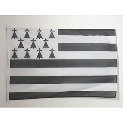 AZ FLAG, Brittany Flag, 3x5 Ft, For Outdoor, French region of Bretagne Banner Knitted Polyester with Two Plastic Rings