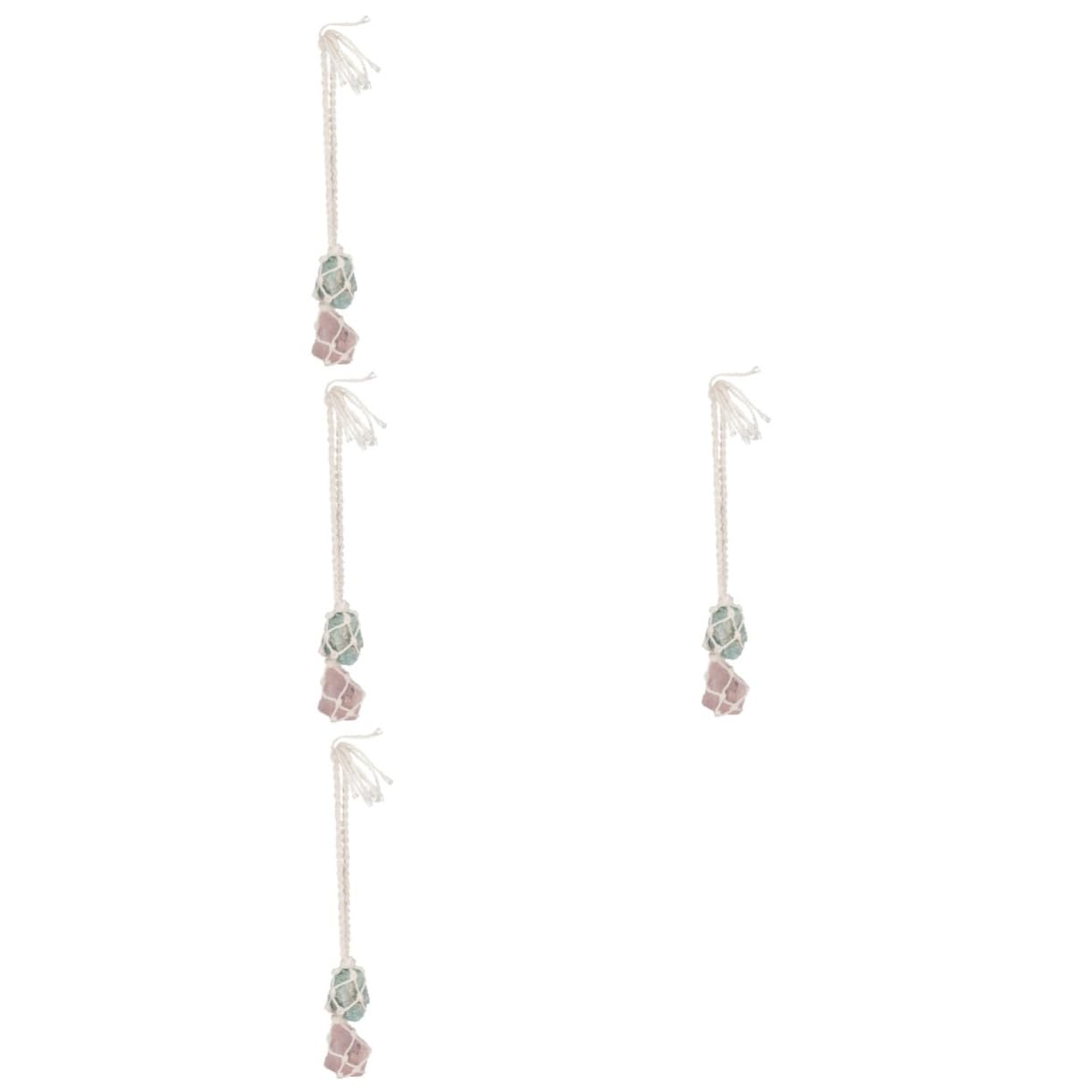 Ciieeo Lot De 4 Pendentifs Décoratifs Pour Voiture En Cristal Et Corde De Coton