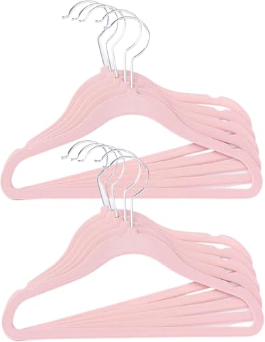 Boottique Child Garment Rack- Kids Closet Organizer- with Childrens Velvet Hangers (Xtra Hangers- 10 Pink Velvet Childrens' Hangers)