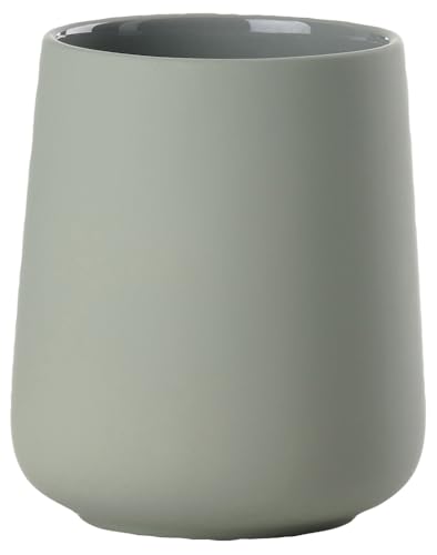 Zone Denmark Nova One Zahnputzbecher, Zahnbürstenbecher aus Keramik mit Soft Touch-Beschichtung, Durchm. 8 cm, Höhe 10 cm, Matcha Green
