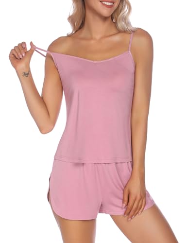 Image of Senert Sexy Pajamas for Women Sleepwear Sexy Lingerie V Neck Pjs Cami Shorts Set Nightwear S-XXL