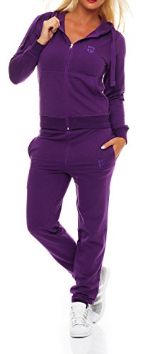 Preisvergleich Produktbild Gennadi Hoppe Damen Jogginganzug Trainingsanzug Sportanzug, lila,S