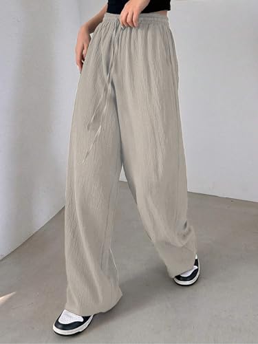 Image of OM SAI LATEST CREATION Textured Trousers for Women Solid Oversized Wide Leg Relaxed FIT Baggy Korean Trousers Pants