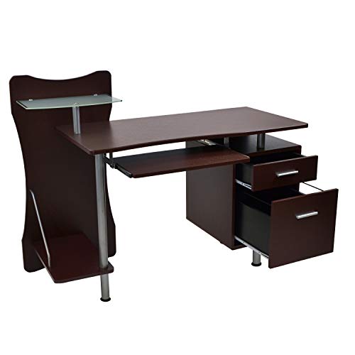 [Prime] 51" Techni Mobili Computer Desk w/ File Cabinet & Printer Shelf (Brown) - image 7