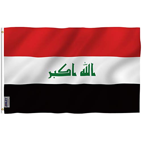 ANLEY Fly Breeze 3x5 Feet Iraq Flag - Vivid Color and Fade proof - Canvas Header and Double Stitched - Republic of Iraq Flags Polyester with Brass Grommets 3 X 5 Ft