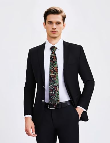 Image of YourTies Paisley Men's Necktie Woven Silk Floral Ties for Men Designer Formal Business Party Wedding