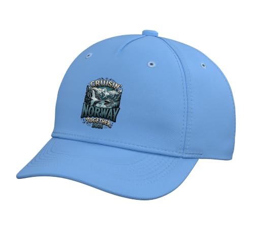Norway Fjords Cruise 2026 Cruisin Together Norwegian Trip Adjustable Printed Baseball Hat, Light Blue