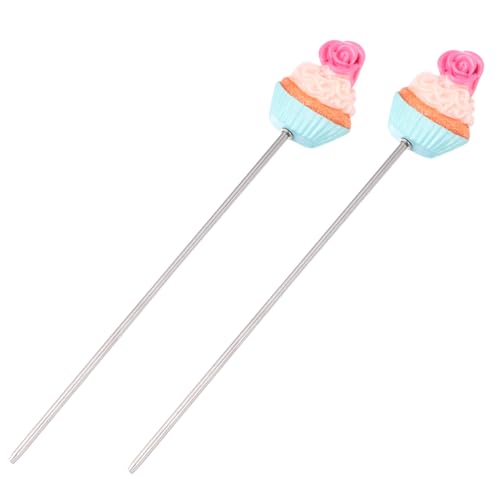 OFFSCH 2Pcs Stainless Steel Cake Tester Chic Baking Tool for Cake Bread Muffin Testing Easy to Clean Cake Test Pins with Safflower Cake Pattern for Baking