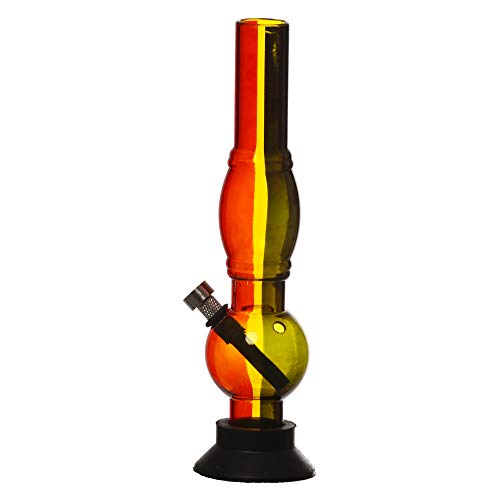 METIER® 10 inch bongsmoke Acrylic(Plastic) Mini Small Bongs Hookah Waterpipe Size 25cm Rasta Color Pack of 1