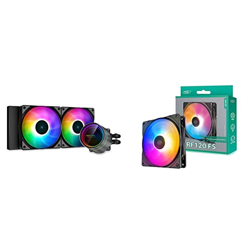 Image of DEEPCOOL Castle 240 EX ARGB Addressable RGB LED CPU Liquid Cooler I AIO Support Intel & DEEPCOOL RF120 FS 120 mm Case Fans /Cooler