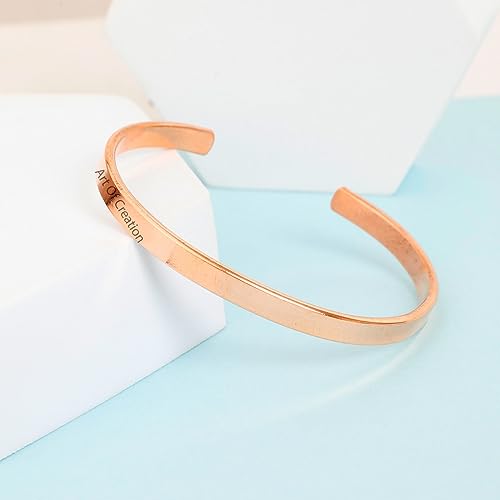 Art Of Creation Handmade Pure Copper Bracelet Kada For Unisex Adjustable Bracelets | Cuff And Bangle Jewelry For Men and Women | India Pattern4