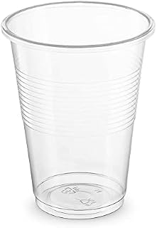 Ur Choice 7oz Clear Plastic Disposable Cups - Strong Plastic Drinking Glass - Eco-Friendly & 100% Recyclable - Durable and Clear - Great for Picnic, Parties, Travel, BBQ and Occasions (100, 7oz)