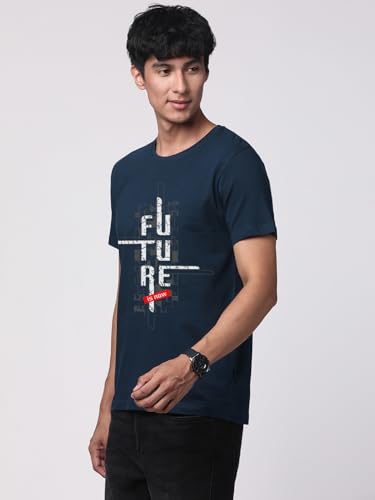 Image of ADRO Men's Graphic Printed 100% Cotton T-Shirt - Regular Fit, Printed T-Shirts for Men