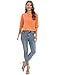 1/2 Sleeve T Shirts for Women Casual Cotton Tunic Tee Tops Orange Crew Neck Blouse M