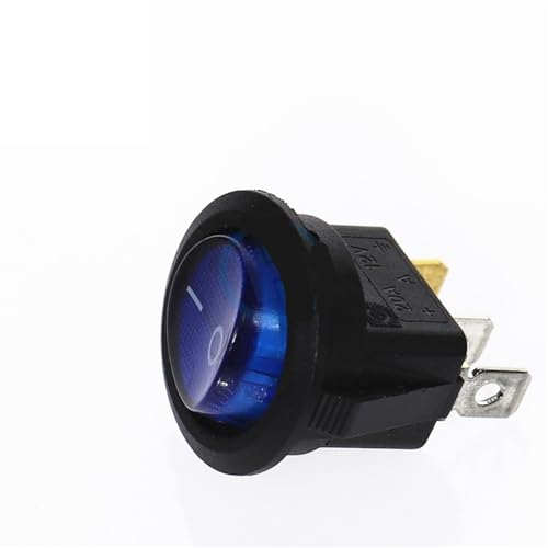 Interruptor LED redondo SPST con iluminación amarilla para control fácil en tablero 6