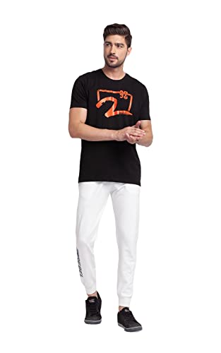Image of Spykar Men's Mid Rise Slim Fit Cotton Trackpants (MKJ02BB20Ecru2XL White 2XL)