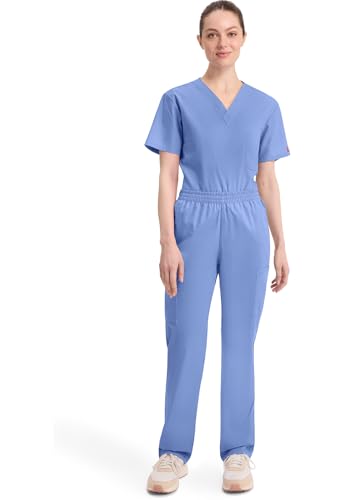 Image of Dickies EDS Signature Scrubs for Women, Elastic Waist Pull-On Cargo Pants for Women in Soft Brushed Poplin - 86106