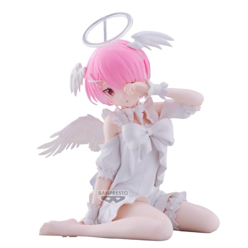 Banpresto Figura de Acción Ram Sweet Angel Ver. Re:Zero -Starting Life In Another World - Relax Time 13cm - PZ71287P Multicolor - Figura Coleccionable - Ideal para los fanáticos del Anime