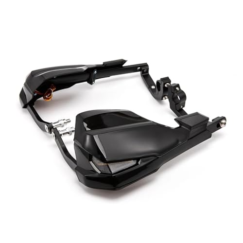 Protège-mains universels moto noir avec clignotants LED pour guidon de motocross et e-bike