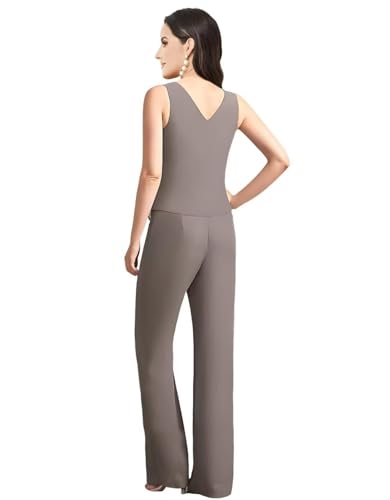 3 Pieces Mother of The Bride Pant Suits for Wedding Party Lace Chiffon Pant Suits Dressy for Women Evening3