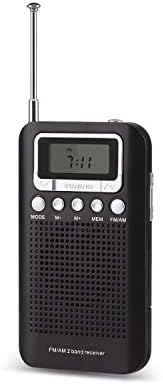 AM FM Portable Pocket Radio with Alarm Clock AM/FM Compact Radio Player Operated by 2 AAA Battery, Stereo Headphone Socket Memory Mode & Sleep Timer
