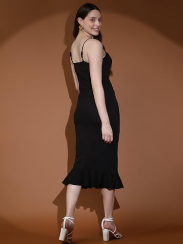 Image of KOTTY Women's Glamour Galore Vibrant Dawn Black Dress