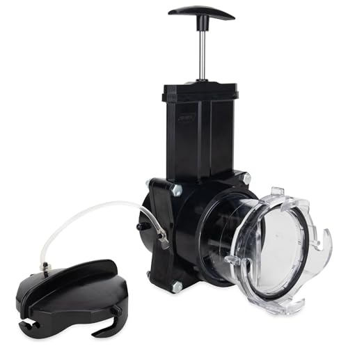 Camco Camper/RV Gate Valve - Features Built-In 3.5-Inch Clear Adapter & 4 Bayonet Prongs - Fits 3-Inch Sewer Fittings & Connects Easily to RV Drain Pipe (39053)