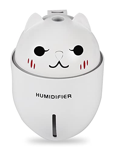 Umidificador Gatinho Purificador De Ar Ultrassónico com Aromatizador Portátil (Branco)