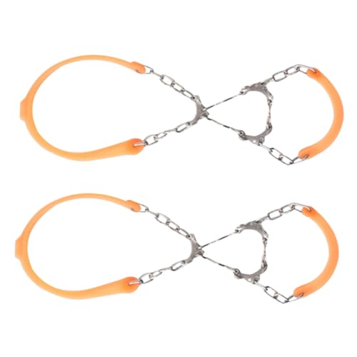Homoyoyo 2pcs Ice Crampons for Shoes Lightweight - Traction Cleats Spikes Portable Chains for Hiking Mountaineering and Walking Snowy Conditions Unisex Footwear Accessories