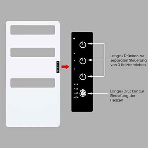 Produktbild von Byecold Badheizkörper 90x46 Cm Bad Heizkörper Mit Ablage, Touchschalter Timer,handtuchhalter Heizung Elektrisch Badezimmer Handtuchwaermer Handtuchheizkoerper Handtuchtrockner Handtuchheizung Handtu 4836683762