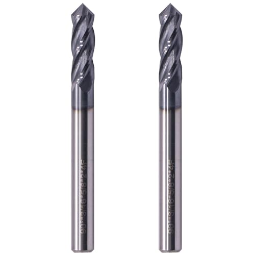 Image of BestParts 2Pcs 3 /16 inch 4-Flute 90 Degree Solid Carbide Drill Mill - AlTiN Coated, 90 Included Angle, 4 Flute, 3 /16 inch Cutting Diameter, 3 /16 inch Shank Diameter, 5 /8 inch Length of Cut, 2 inch Overall Length