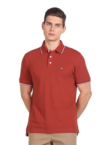Image of Arrow Sport Men Regular fit Cotton Solid Short Sleeves Polo Shirt