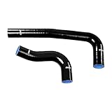 PIT66 Silicone Radiator Hose Kit Compatible with 2003-2010 Dodge Ram 5.9L/6.7L Cummins Diesel Black with Clamps