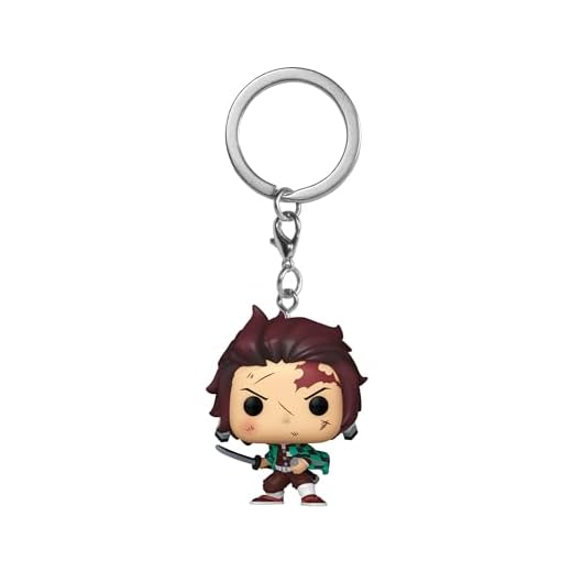 Funko Pop! Keychain: Demon Slayer - Tanjiro Kamado - Bloody - Guardianes de la Noche - Minifigura de Vinilo Coleccionable Llavero Original - Relleno de Calcetines - Idea de Regalo - Anime Fans