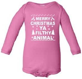 Merry Christmas Ya Filthy Animal Funny Infant Long Sleeve