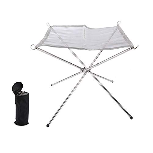 ファイアスタンド バーベキューコンロ 折りたたみ焚火台 3分割型 超コンパクト 焚き火ファン 頑丈 24cm収納 収納バッグ付